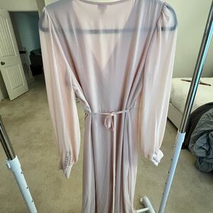 Long crepe wrap dress